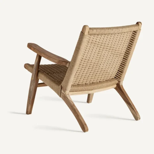 Fauteuil Vaduz teck et fibre naturelle Vical Home — vue 4