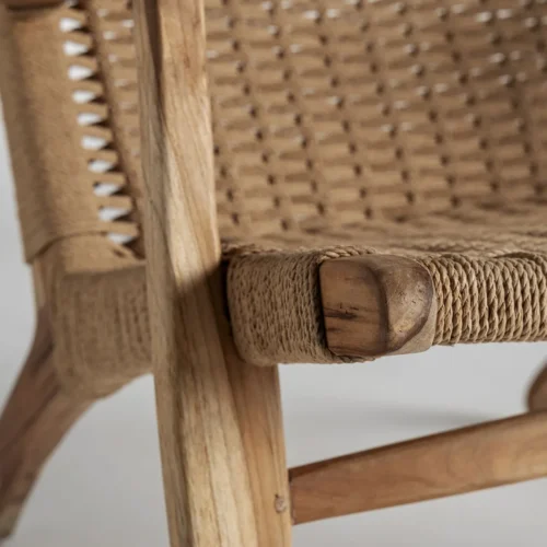 Fauteuil Vaduz teck et fibre naturelle Vical Home — vue 5