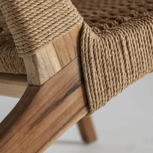 Fauteuil Vaduz teck et fibre naturelle Vical Home — vue 8