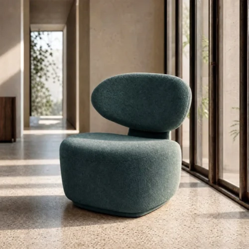 Fauteuil vert tissu Ixia 77 cm