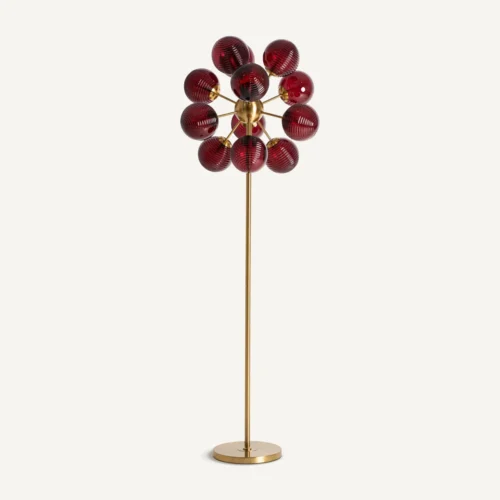 Lampadaire Alaia verre bordeaux et doré Vical Home