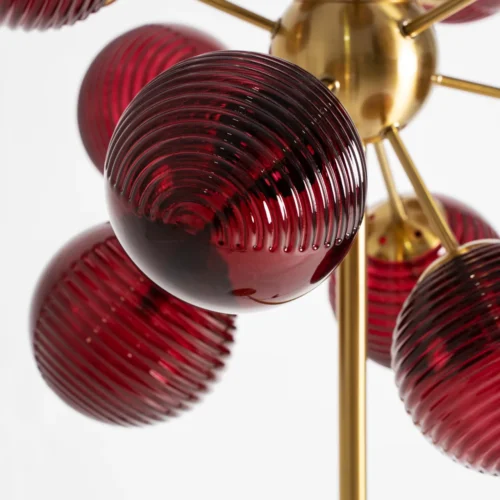 Lampadaire Alaia verre bordeaux et doré Vical Home — vue 2