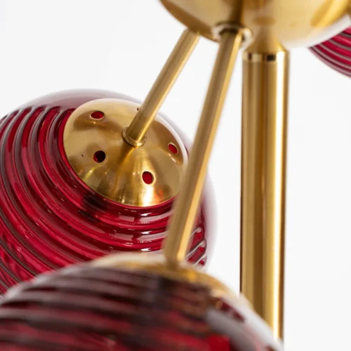 Lampadaire Alaia verre bordeaux et doré Vical Home — vue 4