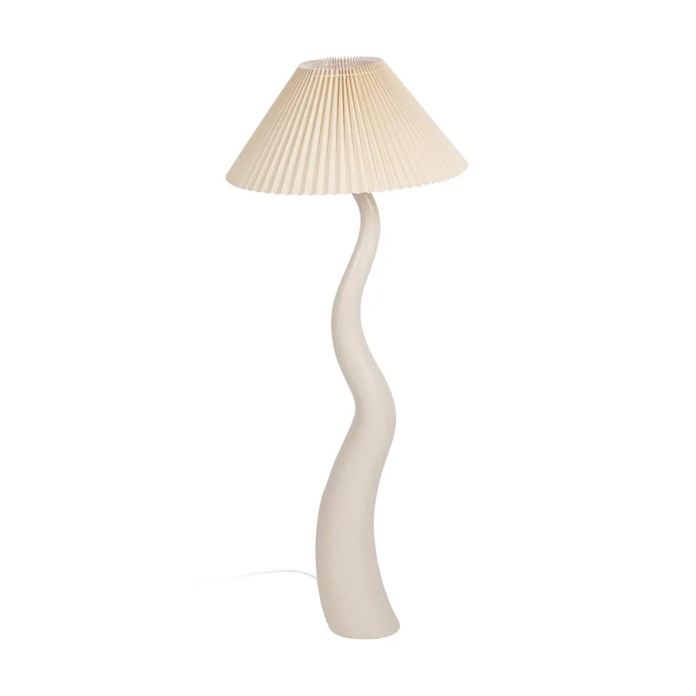 Lampadaire en céramique abat-jour en tissu Ixia 115 cm