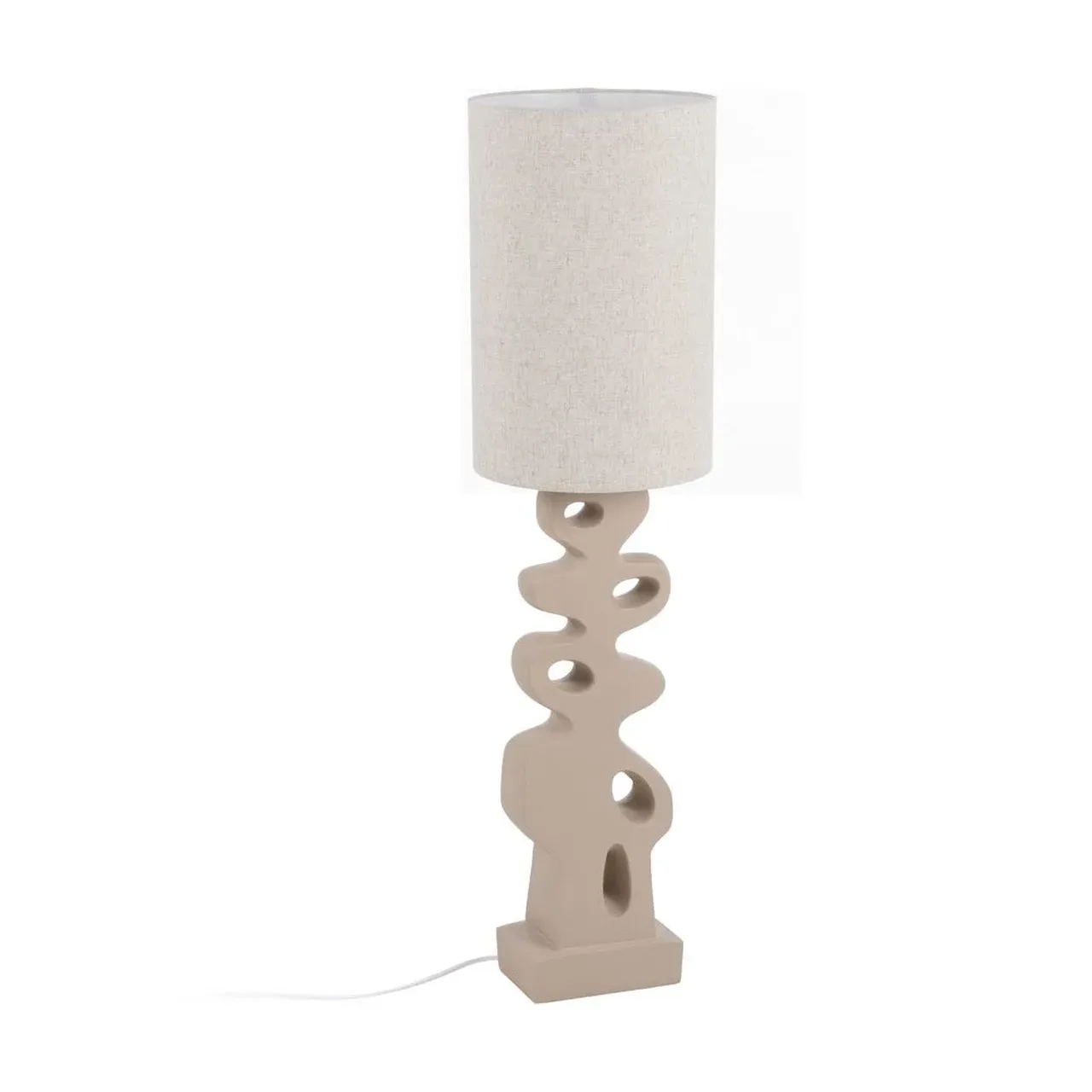 Lampadaire en résine crème abat-jour lin Ixia 126,5 cm