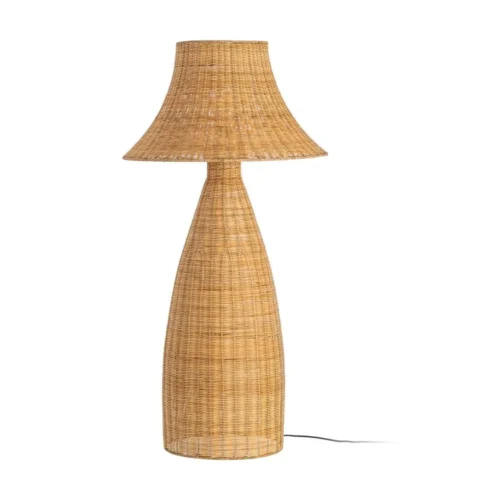 Lampadaire en rotin naturel piètement métal Ixia 118,5 cm