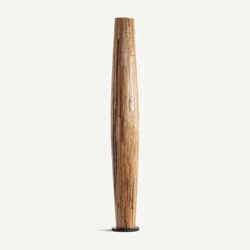Lampadaire fibre naturelle marron et résine Vical Home