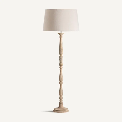 Lampadaire Heilbron manguier et coton beige Vical Home