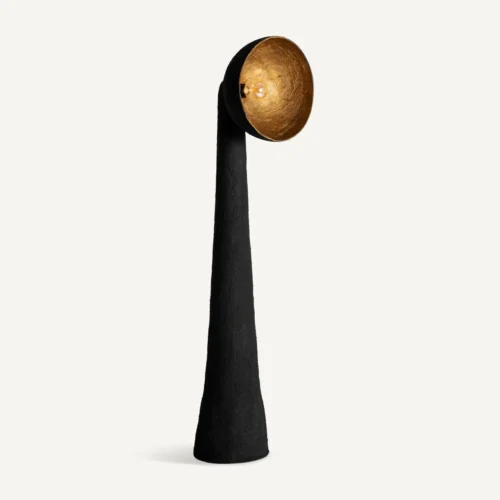 Lampadaire Lierop résine noire et doré 160 cm Vical Home