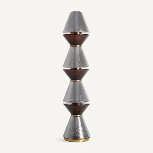 Lampadaire Narel verre gris et doré Vical Home