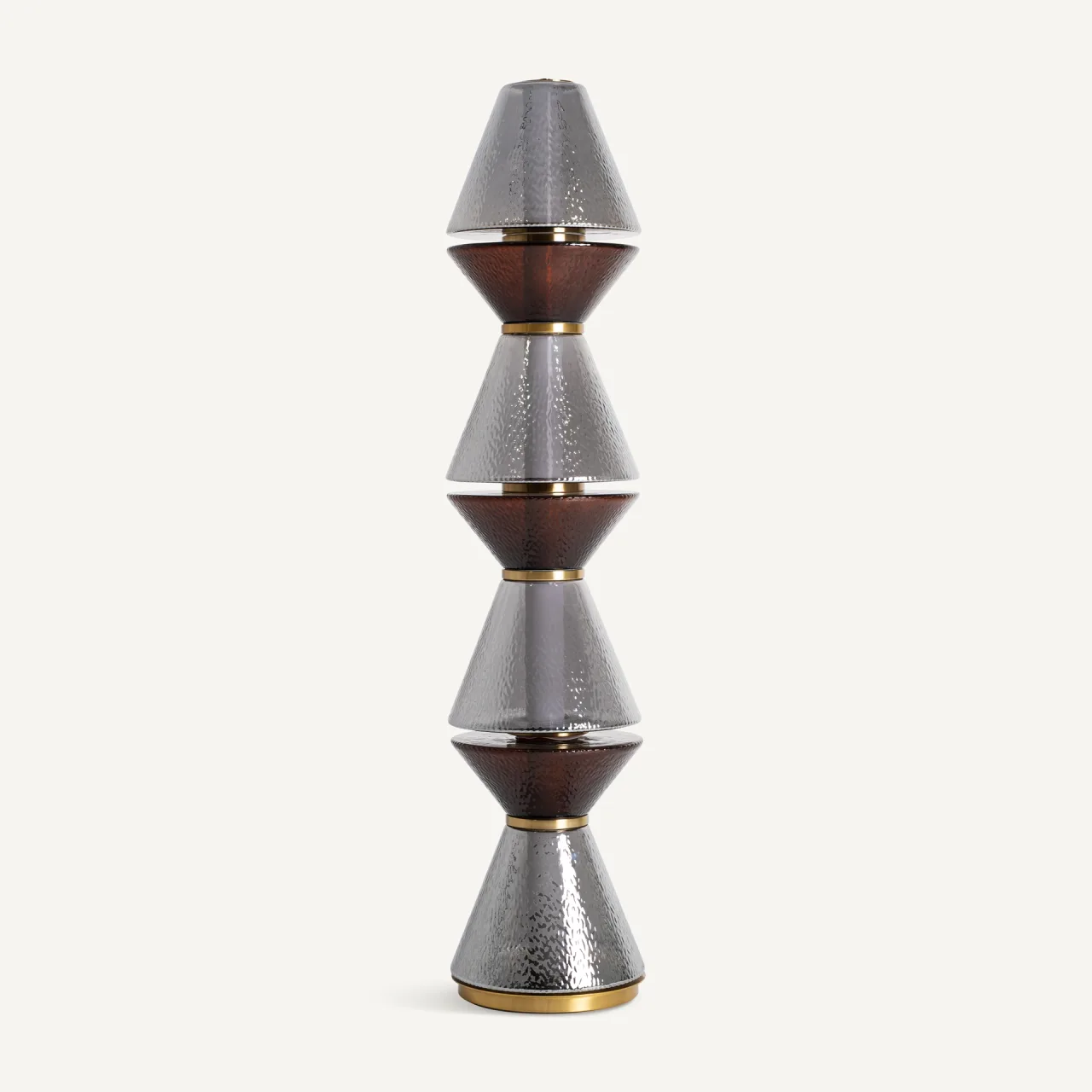 Lampadaire Narel verre gris et doré Vical Home