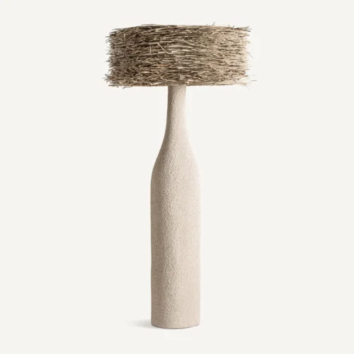 Lampadaire Nyland résine crème et herbe marine Vical Home
