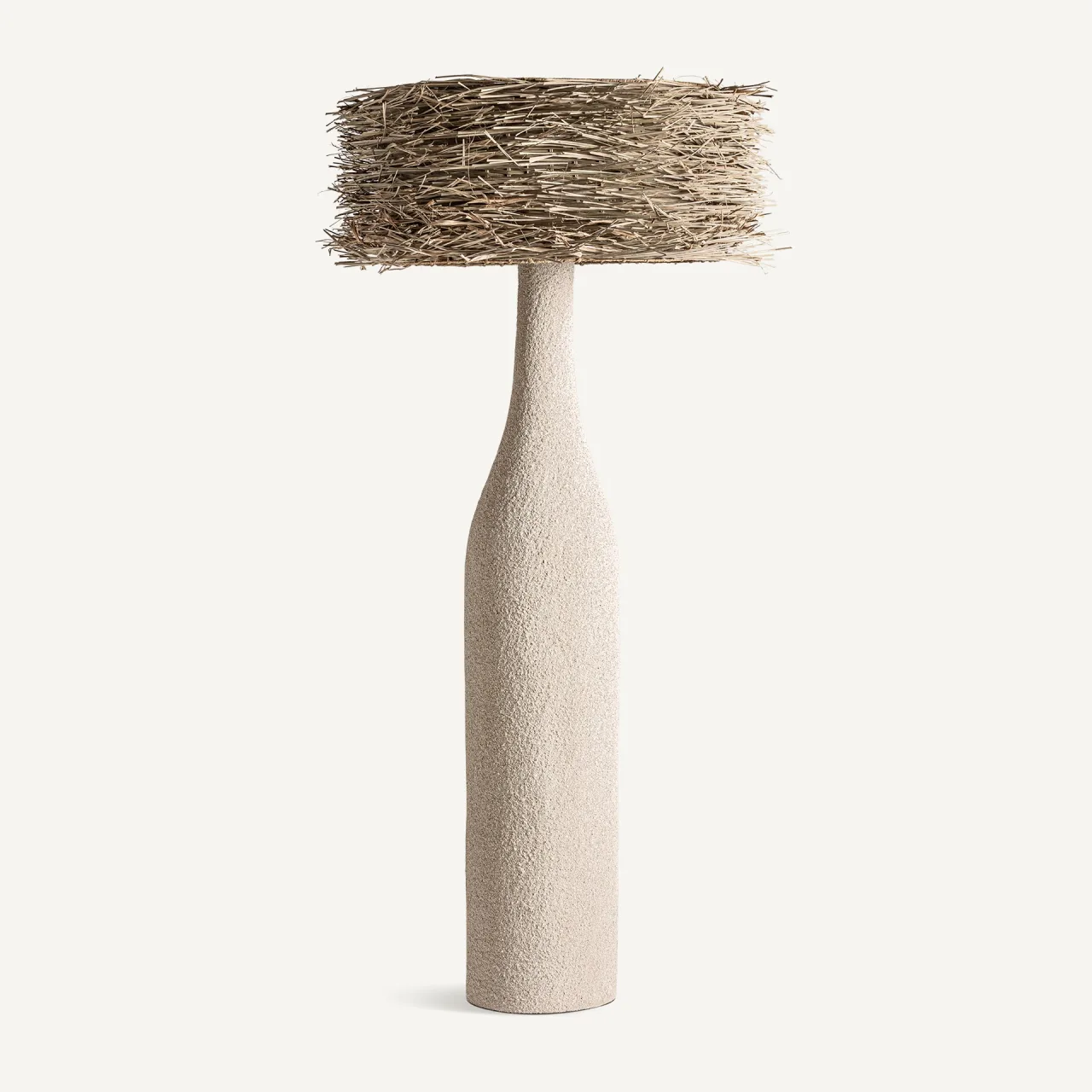 Lampadaire Nyland résine crème et herbe marine Vical Home