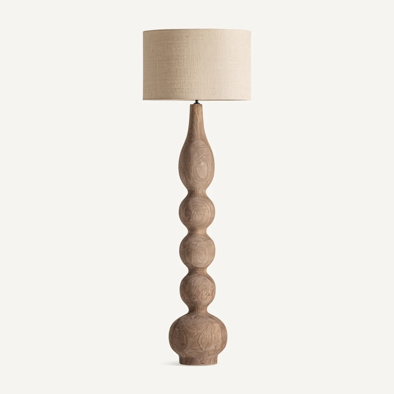 Lampadaire Touches bois de manguier et jute crème Vical Home