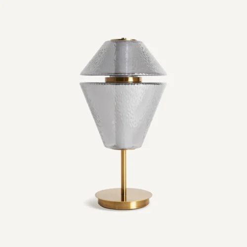 Lampe à poser Aine verre gris et doré Vical Home