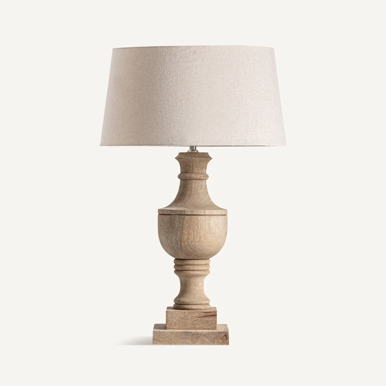 Lampe à poser Bamberg bois de manguier et coton beige Vical Home