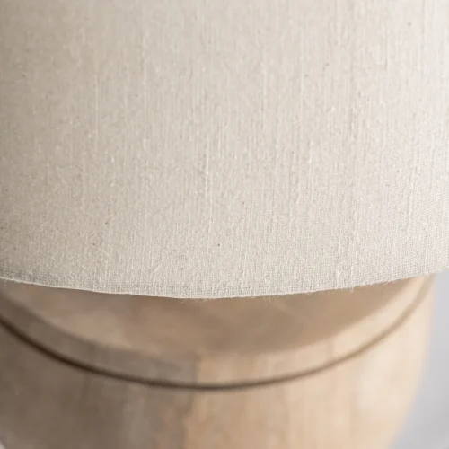 Lampe à poser Bamberg bois de manguier et coton beige Vical Home — vue 2