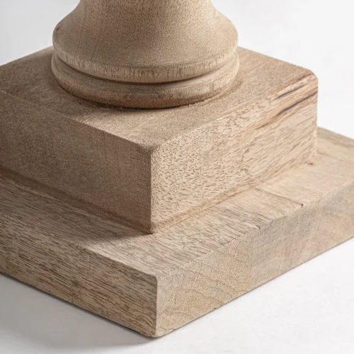 Lampe à poser Bamberg bois de manguier et coton beige Vical Home — vue 4