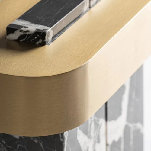 Lampe à poser Dasha marbre noir veiné et doré Vical Home — vue 4