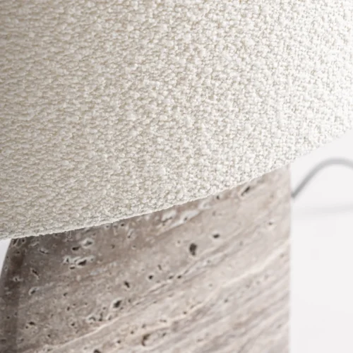 Lampe à poser Dilash marbre clair et abat-jour gris Vical Home — vue 2