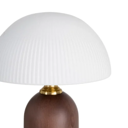 Lampe à poser en bois de frêne abat-jour en verre Ixia 38 cm — vue 2