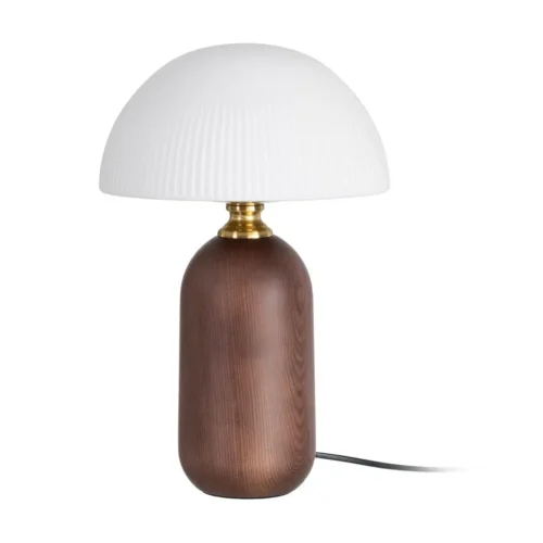 Lampe à poser en bois de frêne abat-jour en verre Ixia 38 cm — vue 8