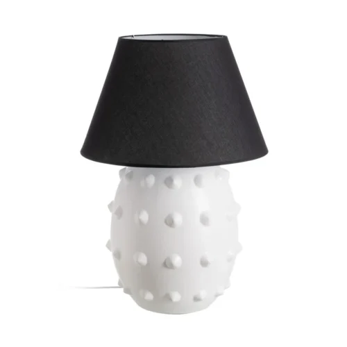 Lampe à poser en céramique blanc et noir Ixia 73 cm