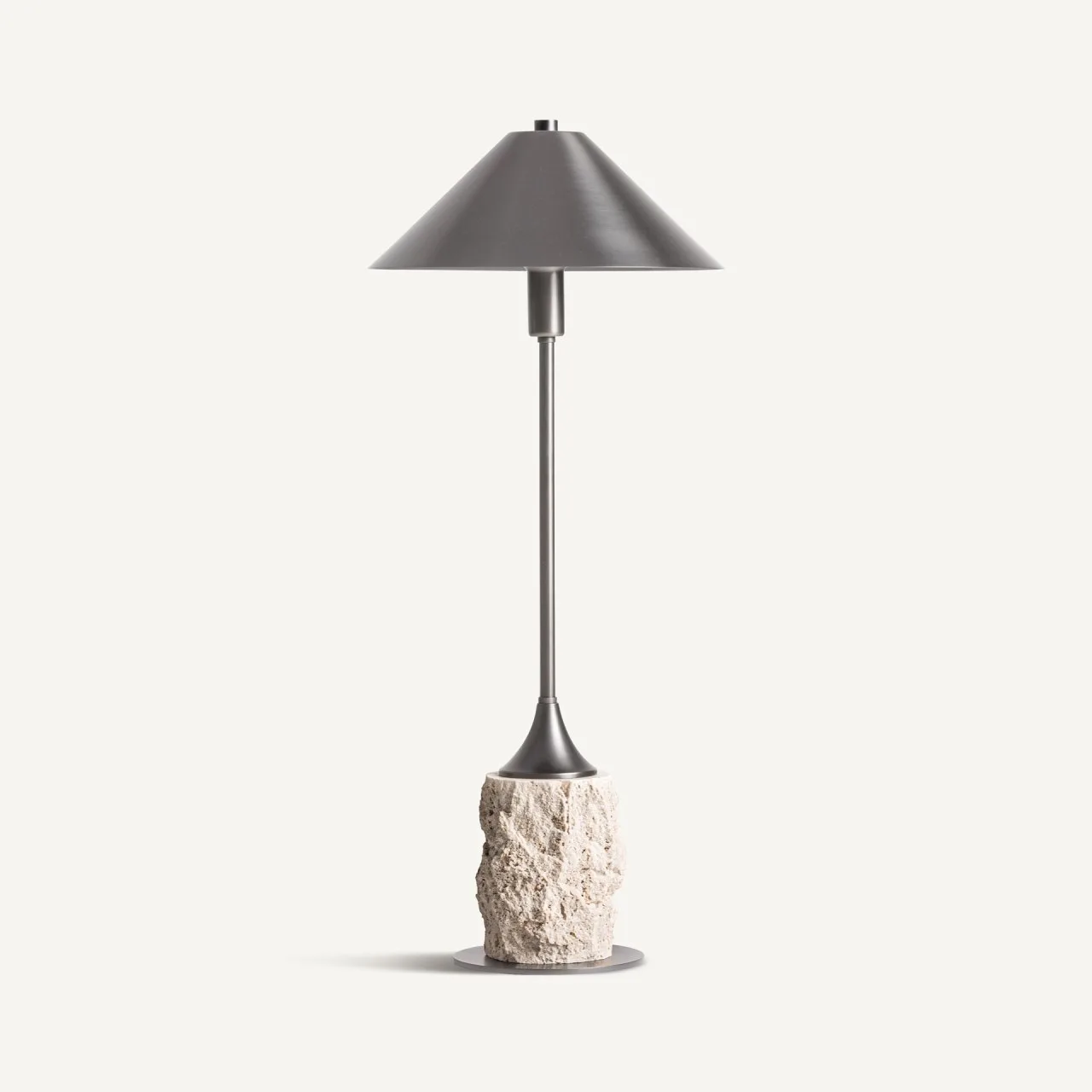 Lampe à poser Frangy marbre blanc et laiton noir Vical Home