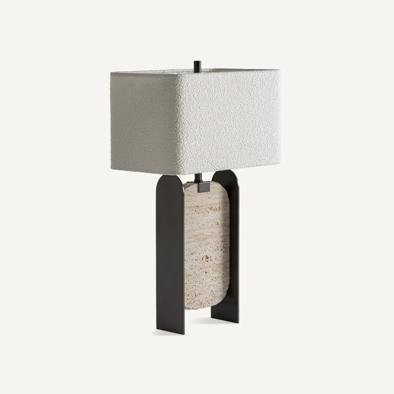 Lampe à poser Freya marbre gris et blanc cassé Vical Home