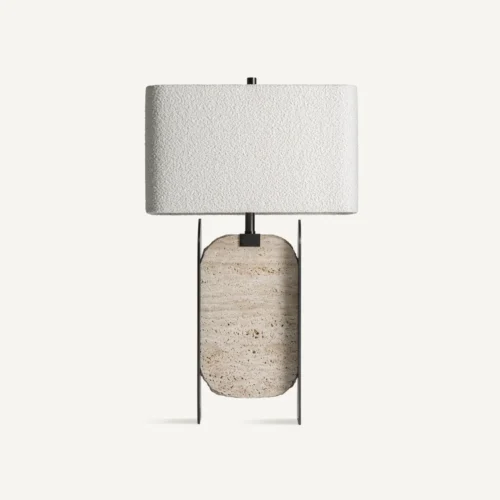 Lampe à poser Freya marbre gris et blanc cassé Vical Home — vue 2