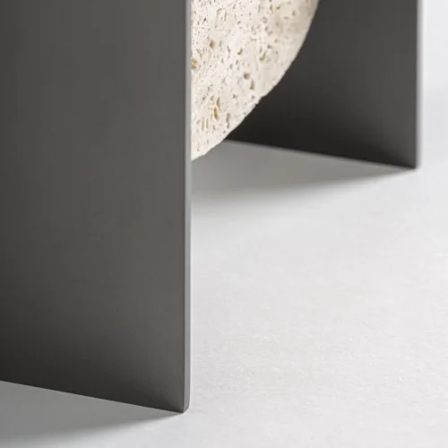 Lampe à poser Freya marbre gris et blanc cassé Vical Home — vue 5