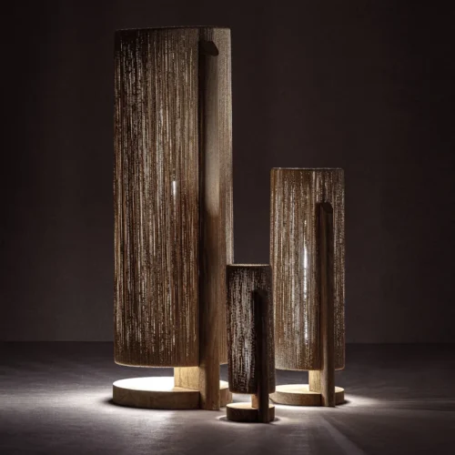 Lampe à poser Jacquard manguier et raphia Vical Home — vue 4