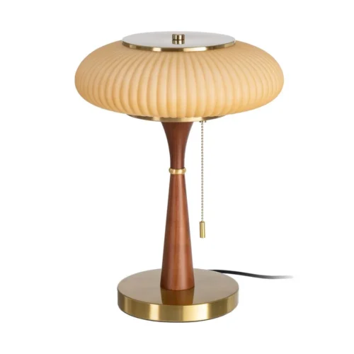 Lampe à poser marron et doré abat-jour en verre Ixia 40 cm