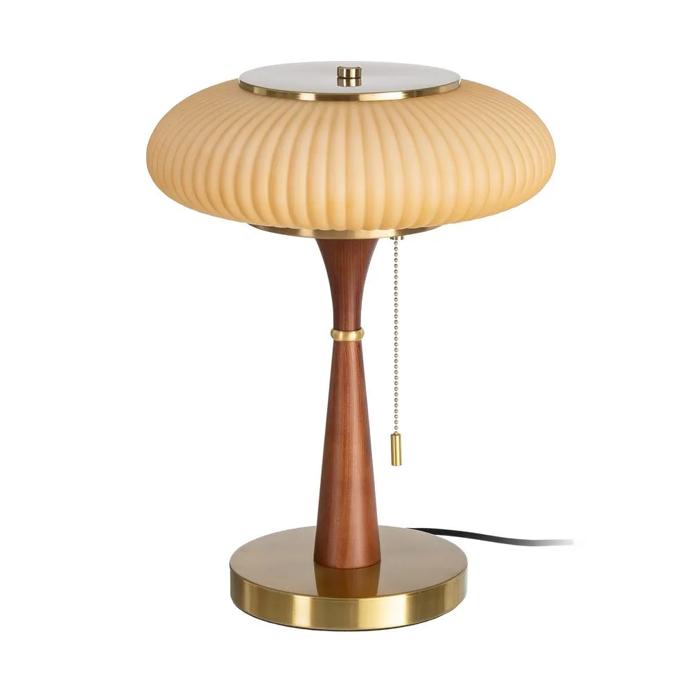 Lampe à poser marron et doré abat-jour en verre Ixia 40 cm