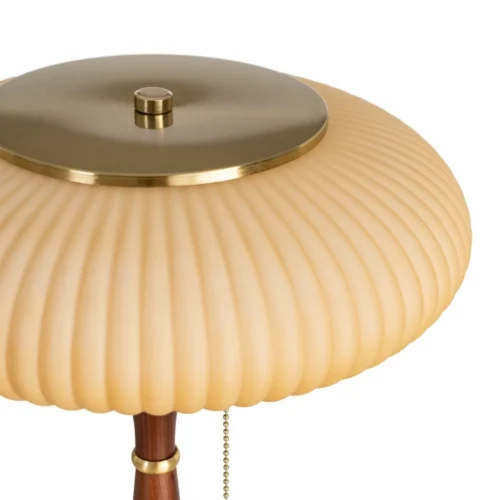Lampe à poser marron et doré abat-jour en verre Ixia 40 cm — vue 2