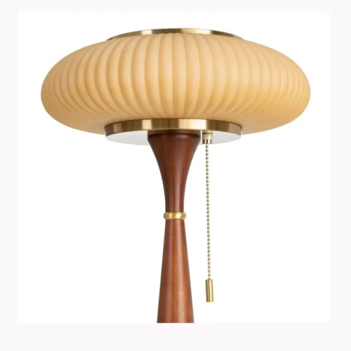 Lampe à poser marron et doré abat-jour en verre Ixia 40 cm — vue 3