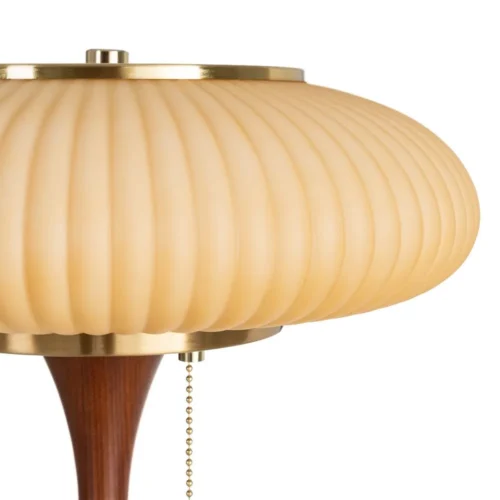 Lampe à poser marron et doré abat-jour en verre Ixia 40 cm — vue 4