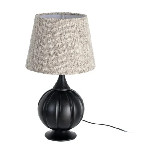 Lampe à poser noire abat-jour en tissu Ixia 47,5 cm