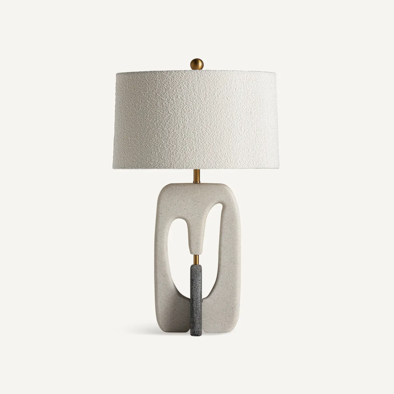 Lampe à poser Prisca pierre de riz grise et bronze Vical Home