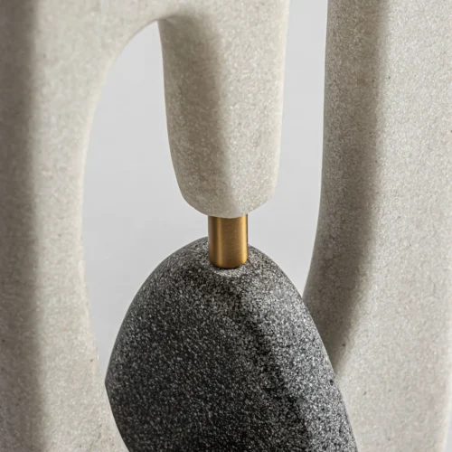 Lampe à poser Prisca pierre de riz grise et bronze Vical Home — vue 4