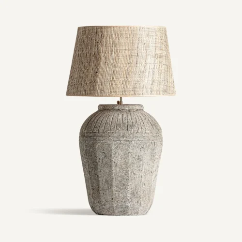 Lampe à poser Sauve céramique grise et jute Vical Home