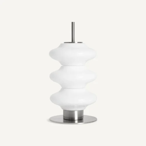 Lampe à poser Tiare verre blanc et fer argenté Vical Home