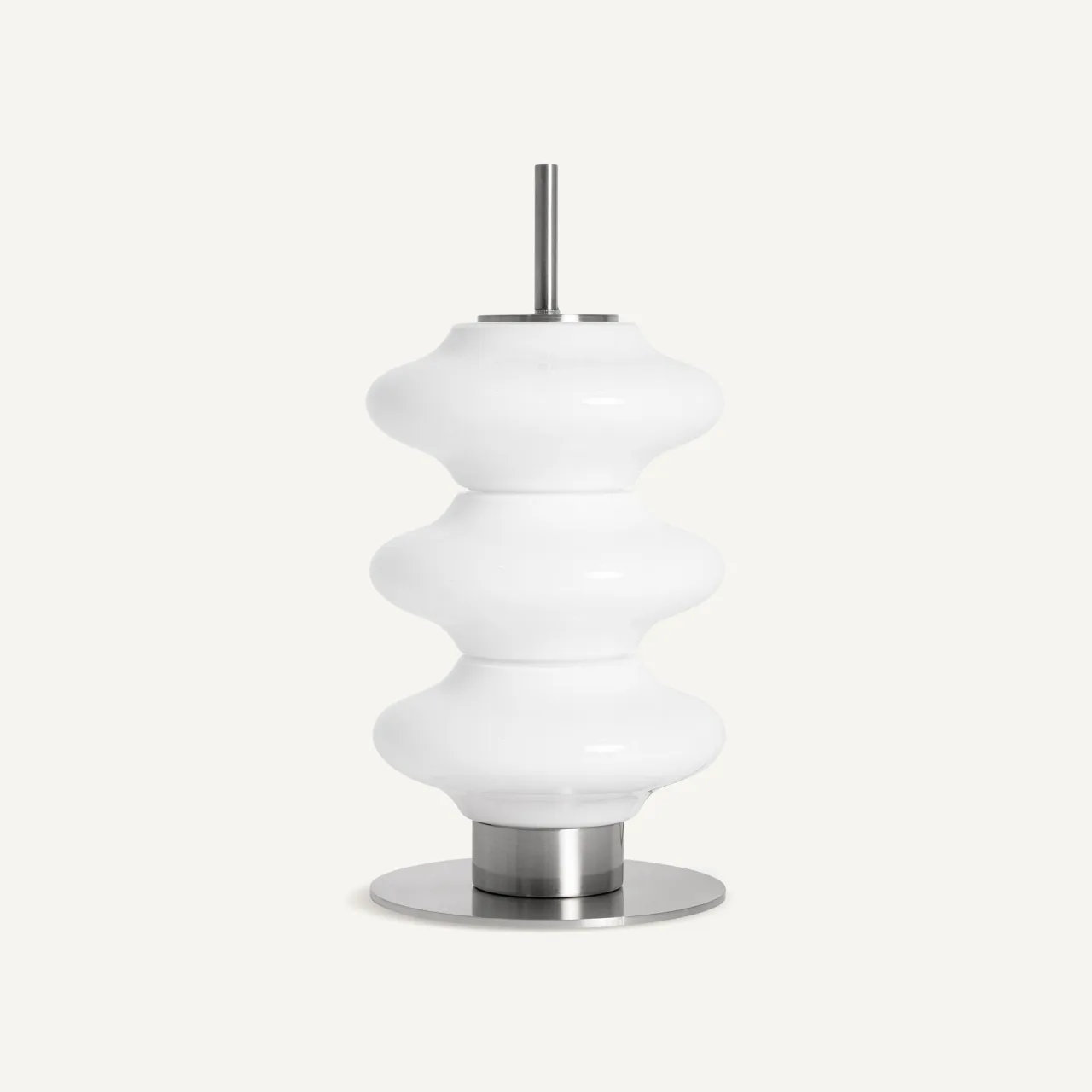 Lampe à poser Tiare verre blanc et fer argenté Vical Home