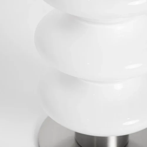 Lampe à poser Tiare verre blanc et fer argenté Vical Home — vue 4