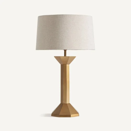 Lampe à poser Vals doré et lin crème Vical Home