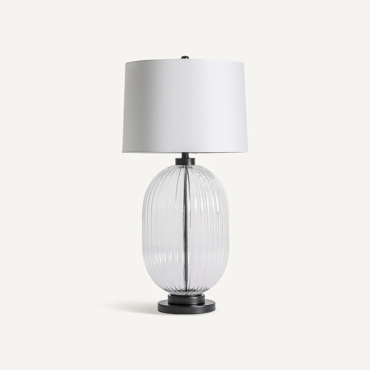 Lampe à poser Xalsha verre et lin blanc Vical Home