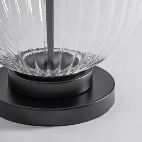 Lampe à poser Xalsha verre et lin blanc Vical Home — vue 2