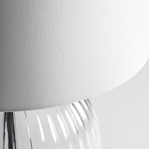 Lampe à poser Xalsha verre et lin blanc Vical Home — vue 4