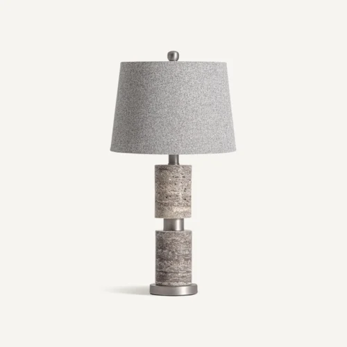 Lampe à poser Xilka travertin et lin gris Vical Home