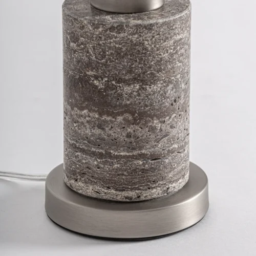 Lampe à poser Xilka travertin et lin gris Vical Home — vue 2